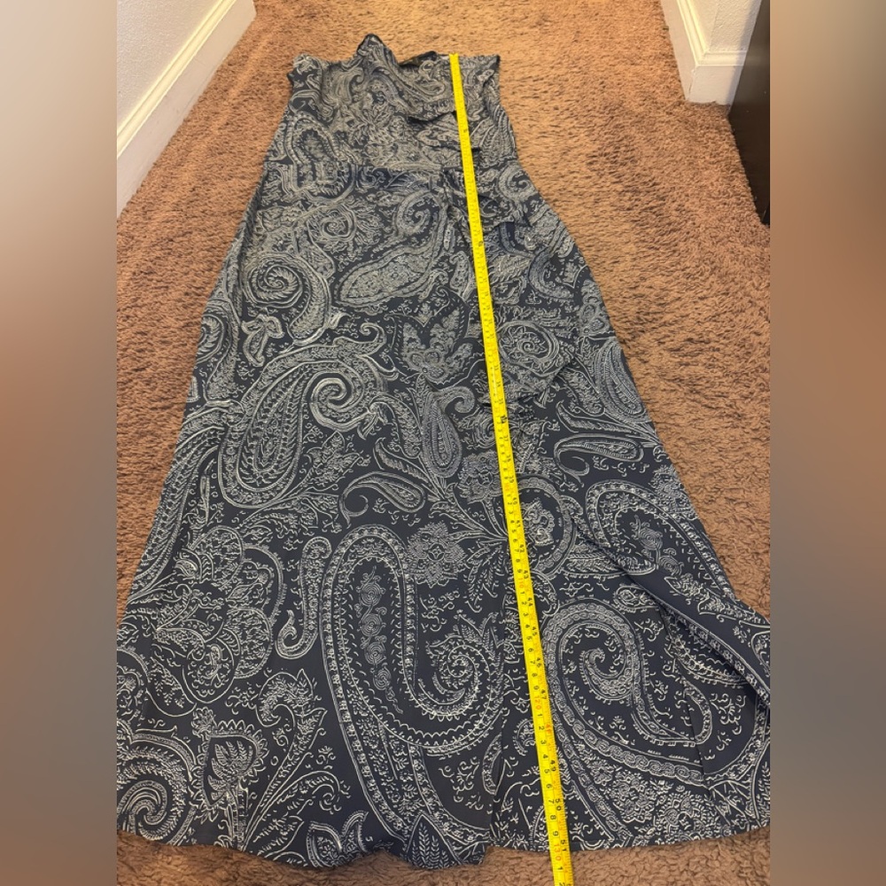 Etro Blue Monochrome Paisley Printed Ruffle Midi Dress Size 46 10 $1950 - Picture 10 of 13